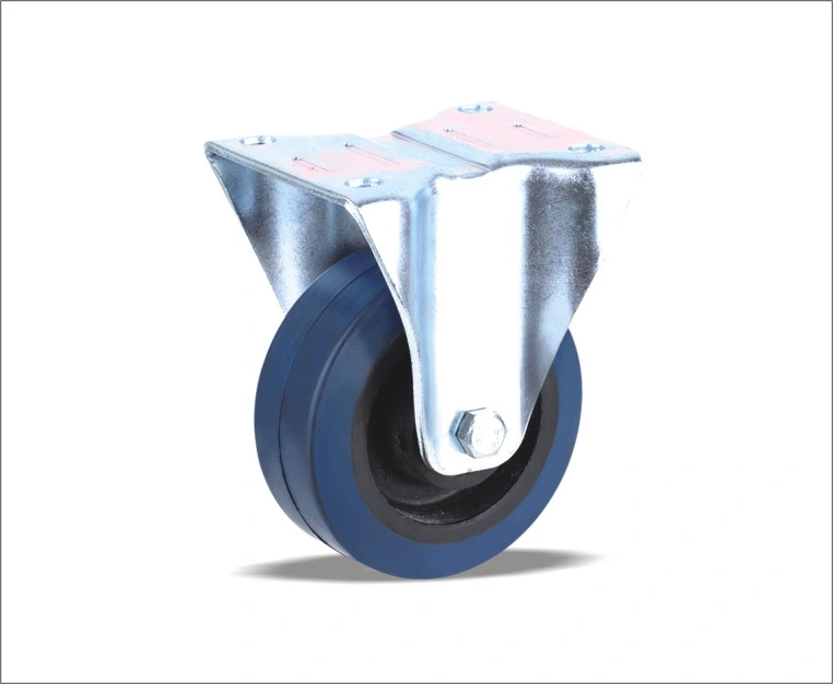 100 125 160 200 Diameter Aluminum Core Elastic Rubber Wheel Swivel Caster
