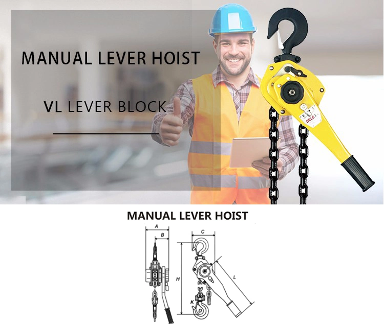 Vl 1.5ton Manual Chain Lever Block Hoist Chain Pulley Block Chain Hoist Chain Block Hoist Lifting Equipment 0.75tons 0.5tons 3tons 6tons 9tons 1.5m Chains